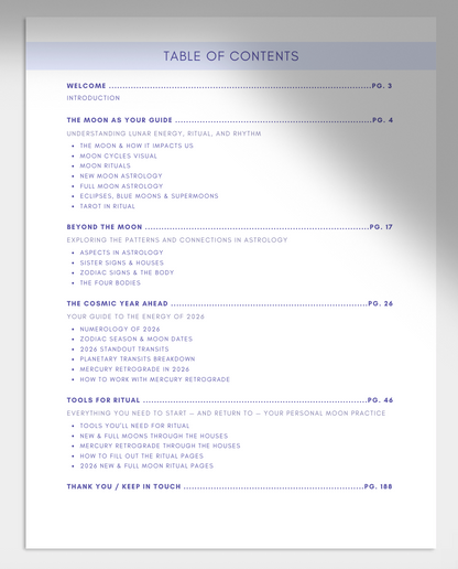 2026 Moon Ritual Workbook